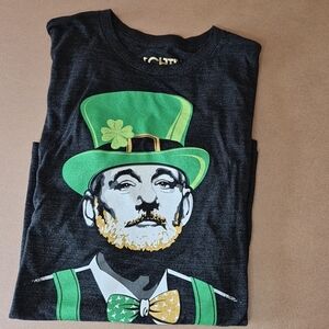 Dark Gray Graphic Tee with Green and Gold Accents 1922/150